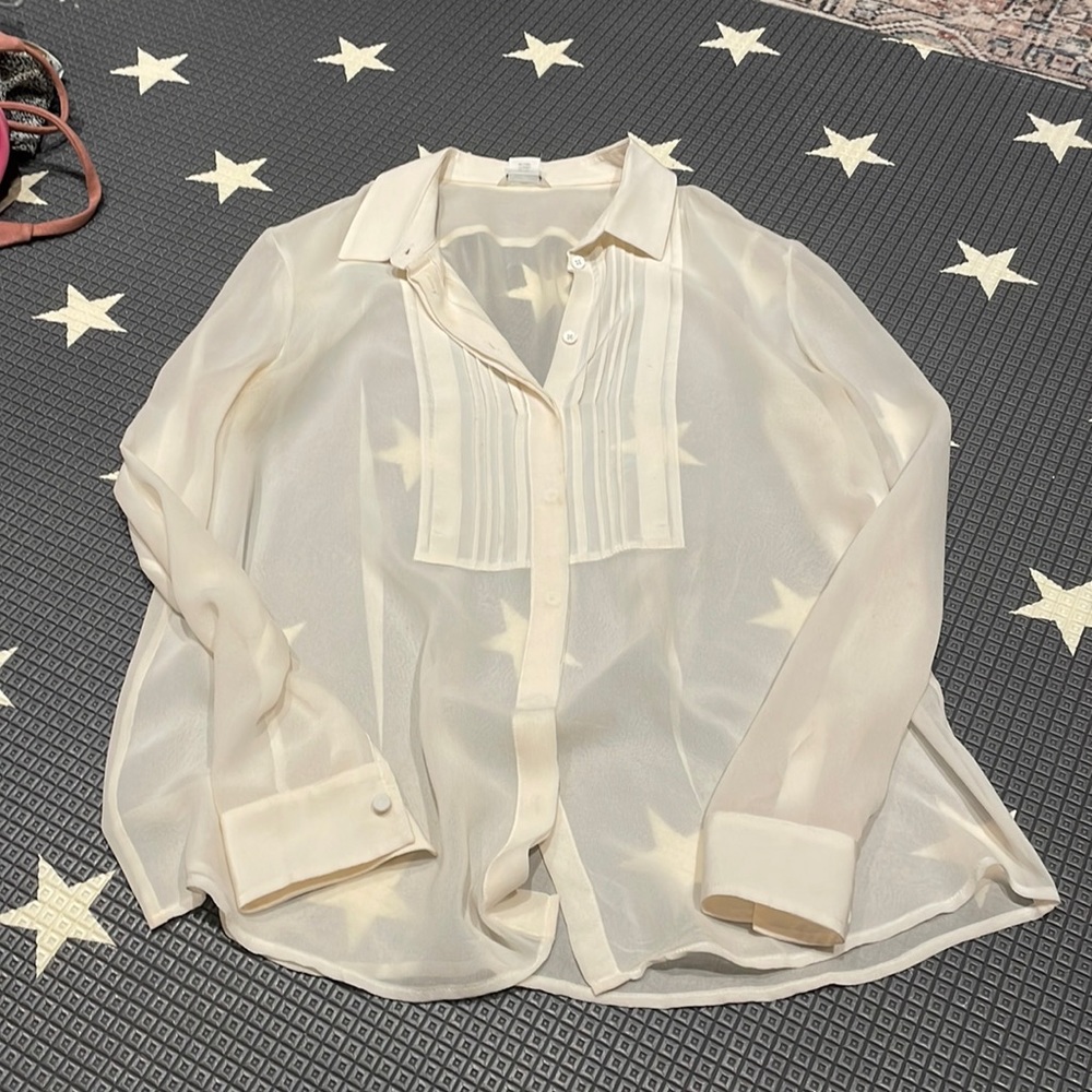 Sheer cream blouse